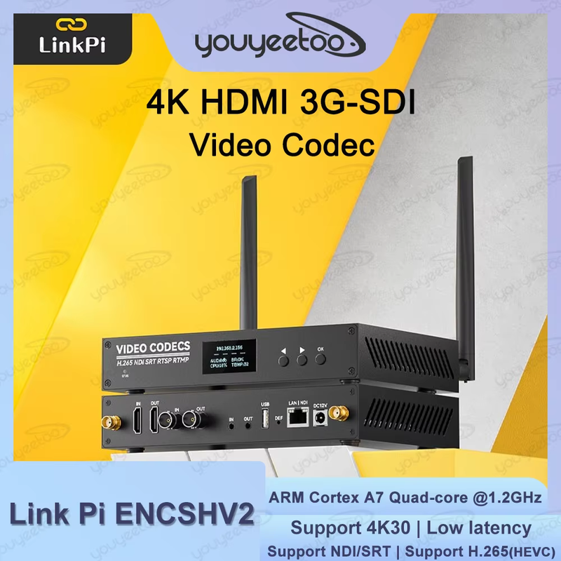 Link Pi ENCSHV2 3G-SDI Encoder 4K 30fps HDMI Decoder Built-in WiFi 6 Support SRT