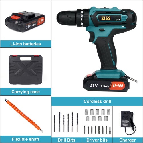 Hammer Cordless Drill / Driver Bits Set 2 Speed Li-ion Batte