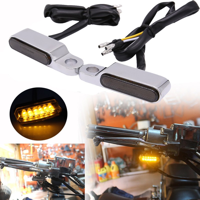 For Harley Chopper 2X Motorcycle LED Turn Signal Indicator Amber Blinker Light
