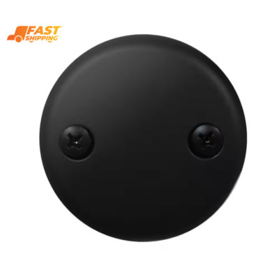 Universal 2-Hole Overflow Faceplate, Matte Black