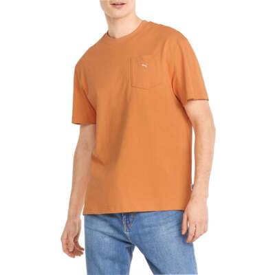 

Puma Mmq Crew Neck Short Shirt Mens Orange Casual Tops 533463-74, Оранжевый, Puma Mmq Crew Neck Short Shirt T-Shirt