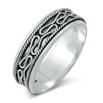 【Tribal Rope】 Silver 925 刻印 リング 20号 大ぶり Tribal Rope】 Silver 925 刻印 リング 20号 大ぶり