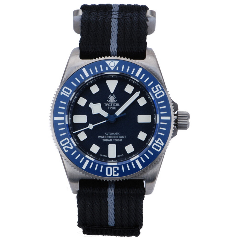 Pre-owned Tactical Frog Men Diver Watch Titanium Sport Automatic Wristwatch 20atm Military
