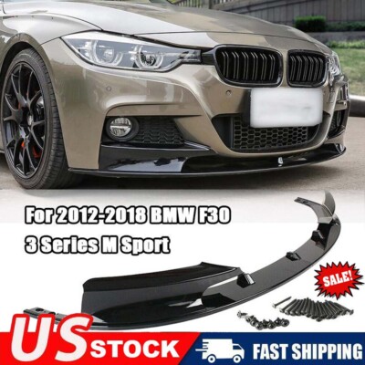 For Bmw 3 Series F30 M Sport 12-18 Front Bumper Lip Splitter Spoiler Gloss Black