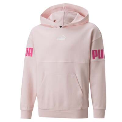

Puma Power Colorblock Pullover Hoodie Pink Повседневная верхняя одежда для девочек 84692916, Розовый