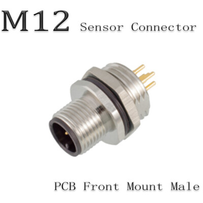 M12 PCB Socket Sensor Connector Waterproof 3 4 5 6 8 12 17 Pin Panel Nut Socket