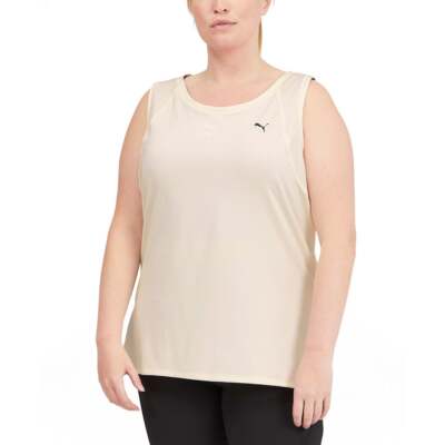 

Puma Train Favorite Scoop Neck Майка без рукавов Plus Womens Beige Athletic Casual, Бежевый