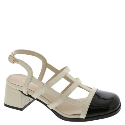 Pre-owned All Black Coco Strappy Lady Women's Sandal In White