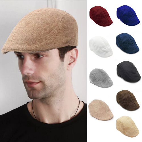 Woven Flat Gatsby Cap Mens Summer Sun Flat Cabbie Newsboy Ivy Hat Golf Driving