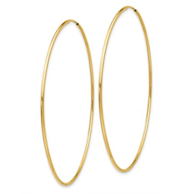 Pre-owned Superdealsforeverything Real 14kt Yellow Gold Polished Endless Tube Hoop Earrings