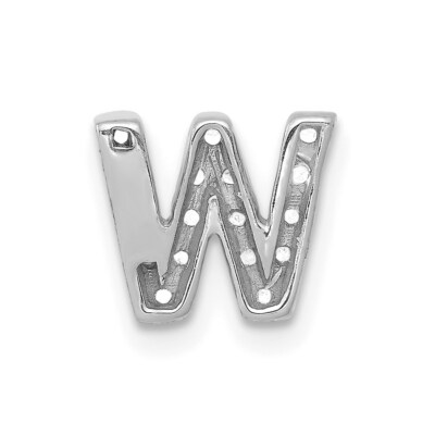 Pre-owned Superdealsforeverything Real 14kt White Gold Diamond Initial W Charm
