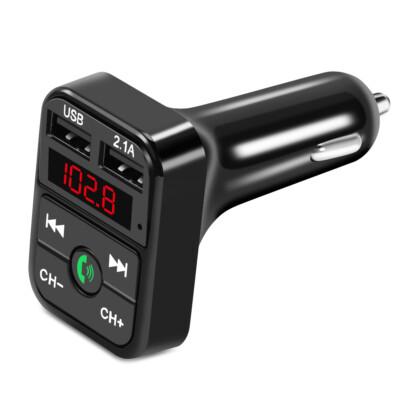 Bluetooth 5.0 Car Wireless FM Transmitter Adapter 2USB PD Charger AUX Hands-Free