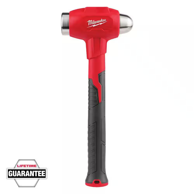 Milwaukee Dead Blow Ball Peen Hammer 28oz Steel Handle Anti Slip Grip 13in