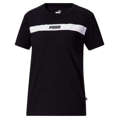 

Женская футболка с коротким рукавом и круглым вырезом Puma Upfront Line, черные повседневные топы 678752, Черный