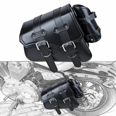 Motorcycle PU Leather Left Side Saddle Bag Saddlebag For Sportster XL883/1200