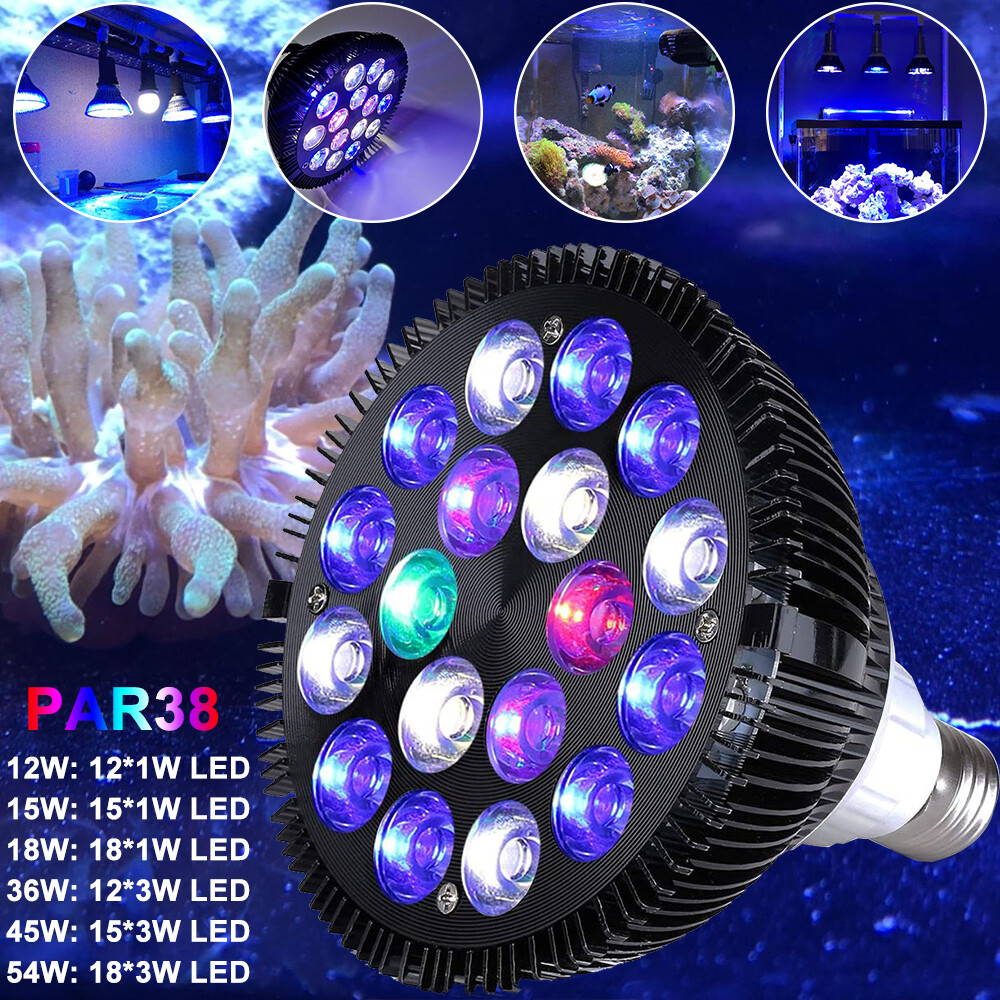 PAR38 SPOT Light Bulb Full Spectrum LED Aquarium Light Bulb Fish Tank Coral Reef