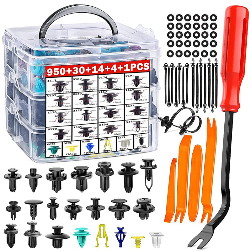 Car Retainer Clips 999-PC Assortment Kit, Automotive Clips, PP (Polypropylene) M