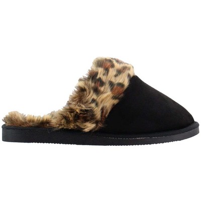 Женские черные повседневные тапочки Corkys Snooze Leopard Scuff 25-2001-BLE