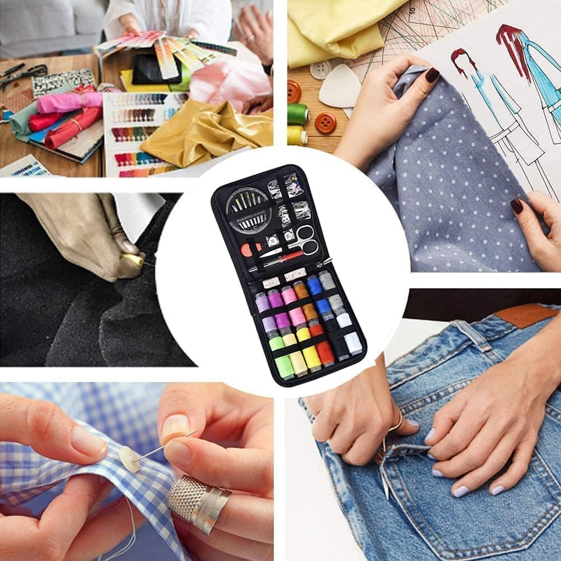 Mini Travel Sewing Kits with case,  Small Basic Sewing Pack Supplies Accessories