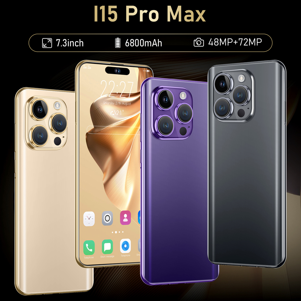 5G Smartphone 7.3" I15 Pro Max 2GB+16GB Android Dual Sim Unlocked Mobile Phones
