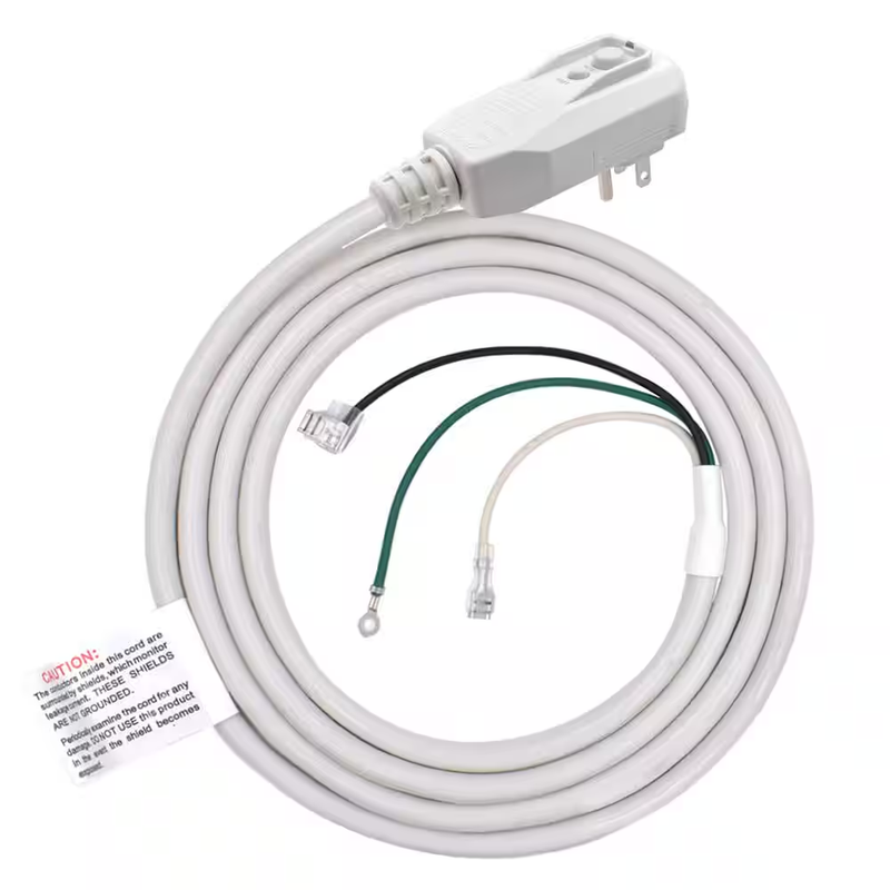 LCDI Power Cord 7.5ft 120V 10A 1200W Air Conditioner Plug UL Certified Gray