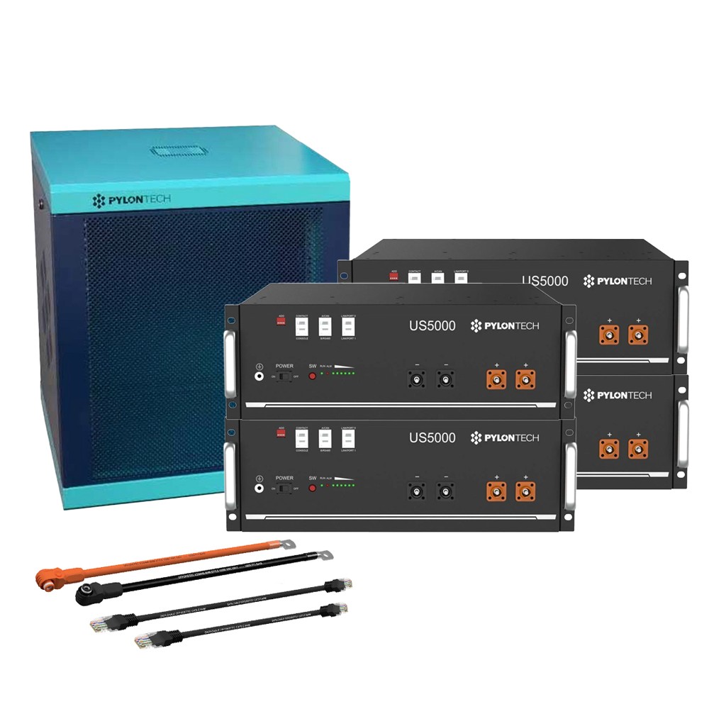 Pylontech LiFePO4 48V US5000 Batterie mit BMS 4,8 - 19,2 kHw und Zubehör