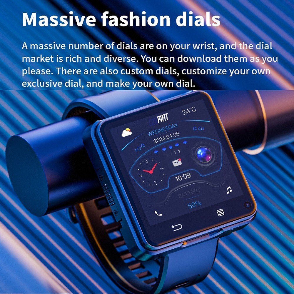 2.64" LOKMAT APPLLP 2 Max 4G Smartwatch 3GB+32GB Android 11 1200mAh Dual Camera