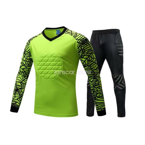 Boy Men Sport Soccer Football Goalkeeper Padded Goalie Training Pants Jersey Top