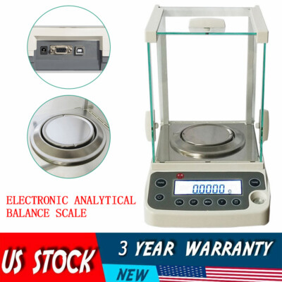 USA 120 x 0.0001 g 0.1 mg Lab Analytical Balance Digital Precision Scale AC 110V