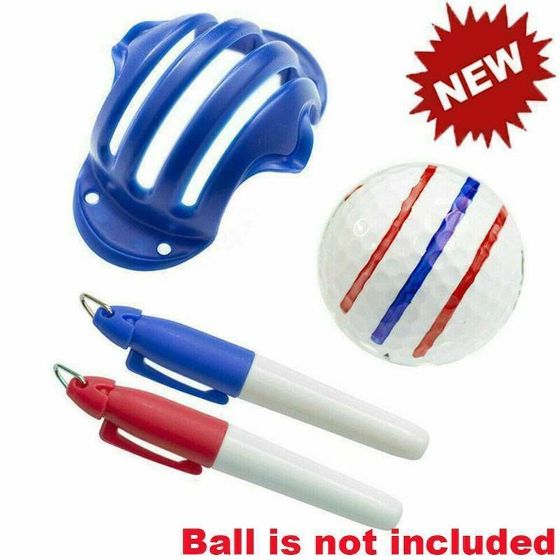 PRO Triple (3) Line Alignment Track Golf Ball Marker Stencil With 2 Pens Set
