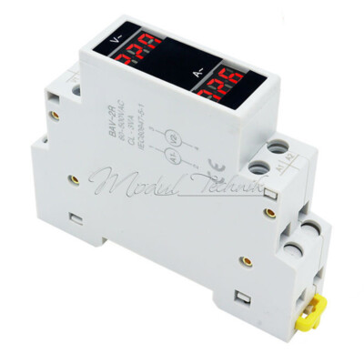 AC80-500V 1-100A DIN Rail Single-Phase Digital Display Voltage Current Meter