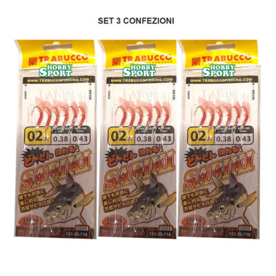 SET 3 CONF. SABIKI TRABUCCO  AMO 02  ROSSO ARTIFICIALE MARE SGOMBRI 18320710