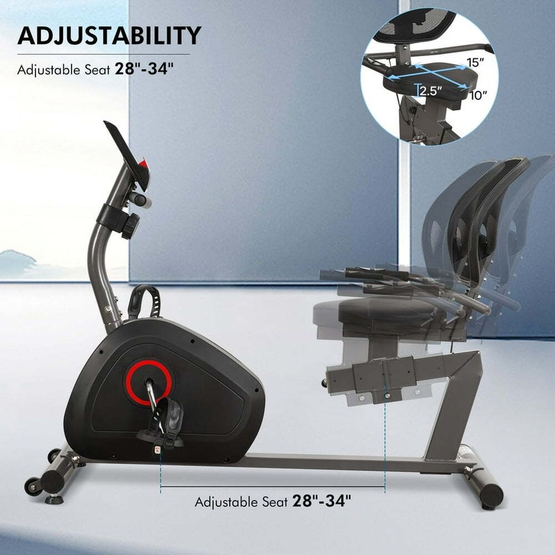 Recumbent Indoor Exercise Bike Home Stationary Bicycle Cycling Fitness Workout
