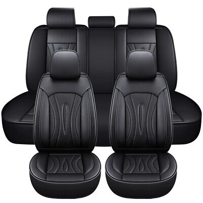 For Honda Quilted Leather Car Seat Covers 5-Seats Front Rear Full Set Protectors