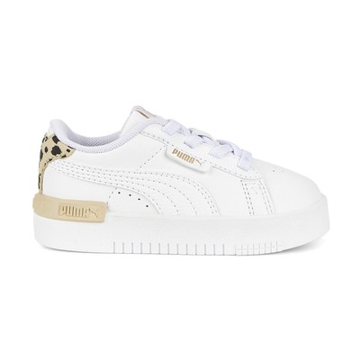 Белые кроссовки для маленьких девочек на шнуровке с животным принтом Puma Jada, повседневная обувь 3920300