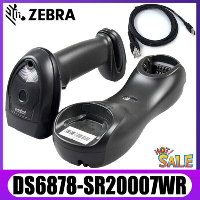 Zebra DS6878-SR20007WR Wireless Bluetooth 2D Barcode Scanner W/ USB Cable+Cradle