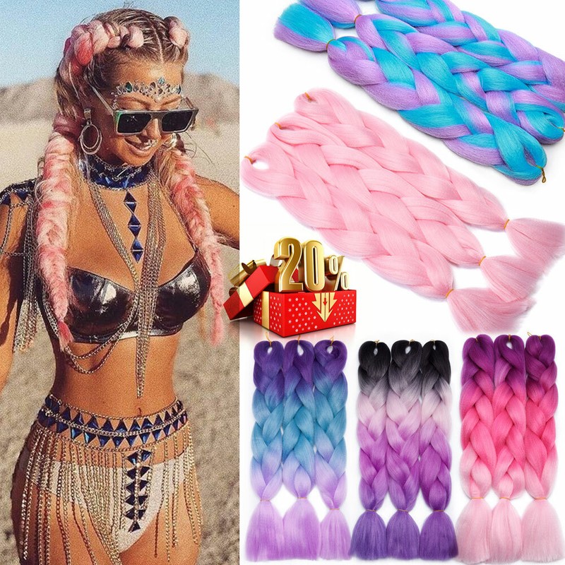 Ful Clip In Braided Bubble Braids Rave 24