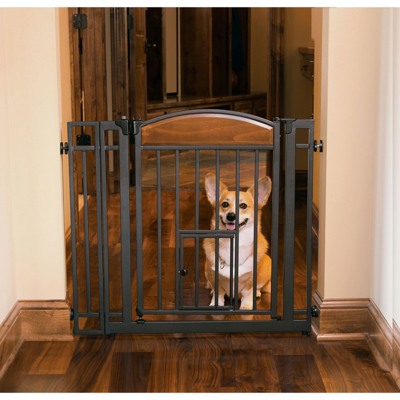 Small Dog Gate Indoor Pet Fence Baby Barrier Adjustable Walk Thru