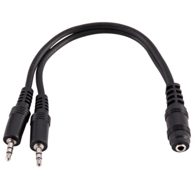6 Inch 3.5mm Stereo Female to Dual 3.5mm Male Splitter Cable 1/8 inch to 2 1/8''