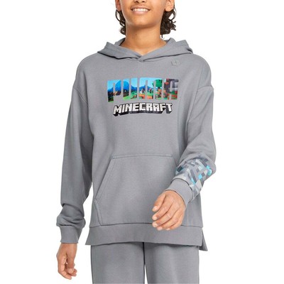 

Пуловер с капюшоном Puma Minecraft X для мальчиков, размер , повседневная верхняя одежда, 533436-76, Grey