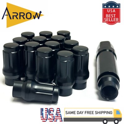 20x Black M12x1.5 Extend type Tuner Spline Lug Nut & Key Fit Chrysler Dodge