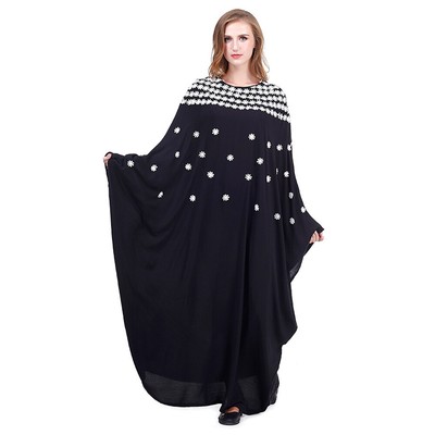 Abaya Ramadan Gilbah Kaftan Dubai Robe Muslim Women Embroidered Loose Maxi Dress