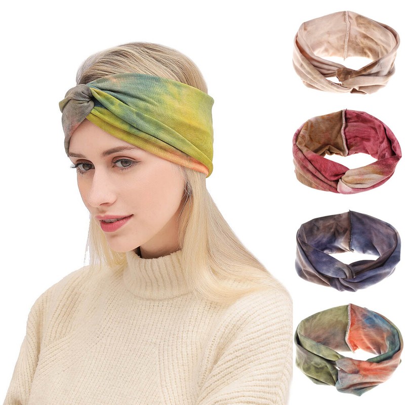 Fashion Wide Headband Yoga Turban Knotted Hair Tie Sports Headwrap