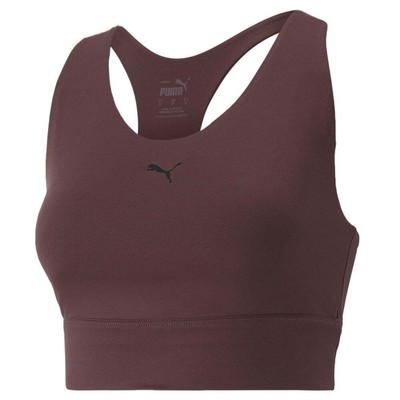 

Puma Mid Impact AllIn Long Line Sports Bra Women Purple Casual 52111375, Фиолетовый