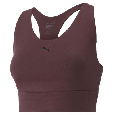 Puma Mid Impact AllIn Long Line Sports Bra Women Purple Casual 52111375