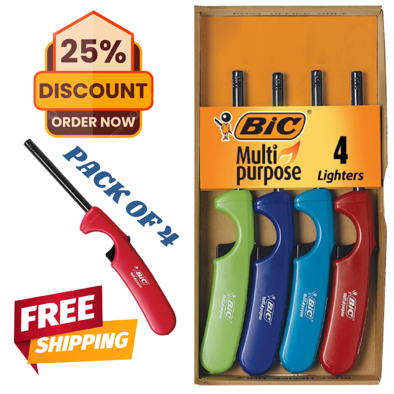S, Long Durable Metal Wand Lighter Pack Of 4