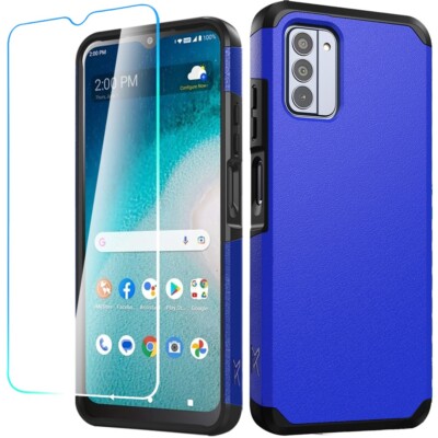 For Nokia C300 N155DL, G100 N150DL Tough Hybrid Case Cover + Tempered Glass
