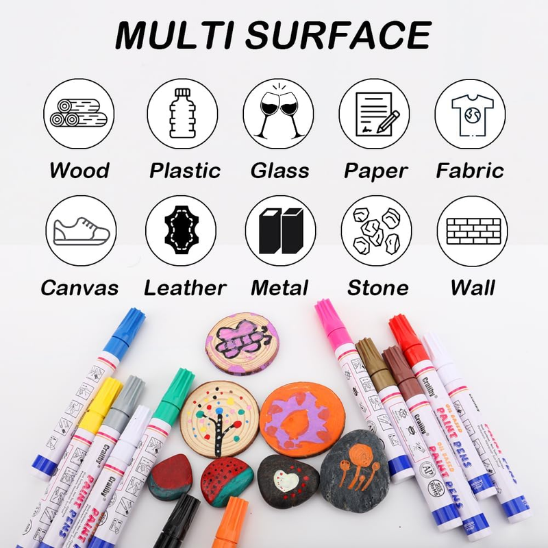 Permanent Paint Markers, Oil-Based, Medium Tip