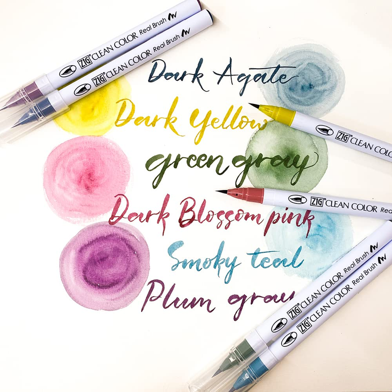 Zig Clean Color Real Brush, New 30 Colors with Flexible Brush Tips, Watercolor P