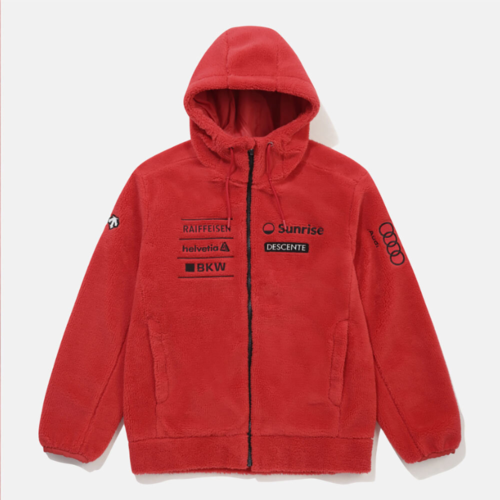 DESCENTE DESCENTE MENS SWISS SKI SHERPA FLEECE JACKET SP323SKT91 RED M-2XL TAKSE